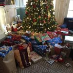 Christmas tree lots of presents