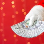 santa with cash